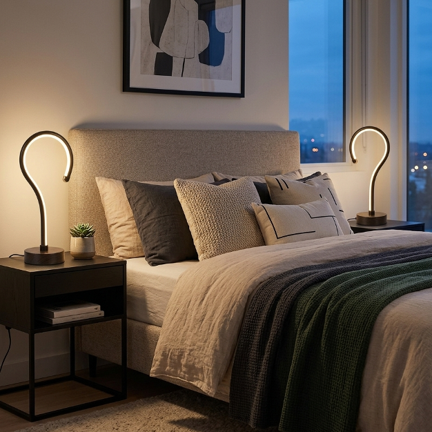 LuminaCurve™ Premium Geometric Table Lamp (2-Piece Set)